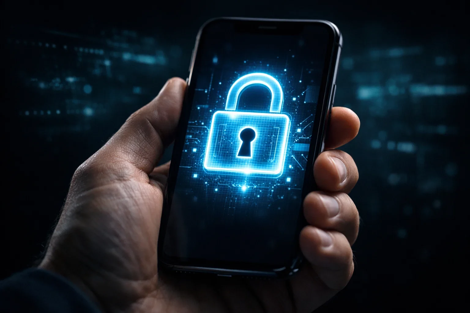 Icona di lucchetto digitale che rappresenta la sicurezza delle app