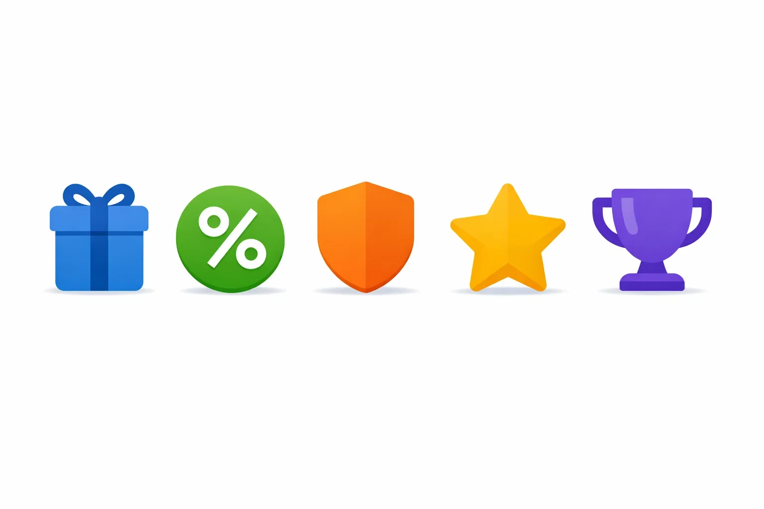 Diverse icone colorate che rappresentano tipi di promozioni